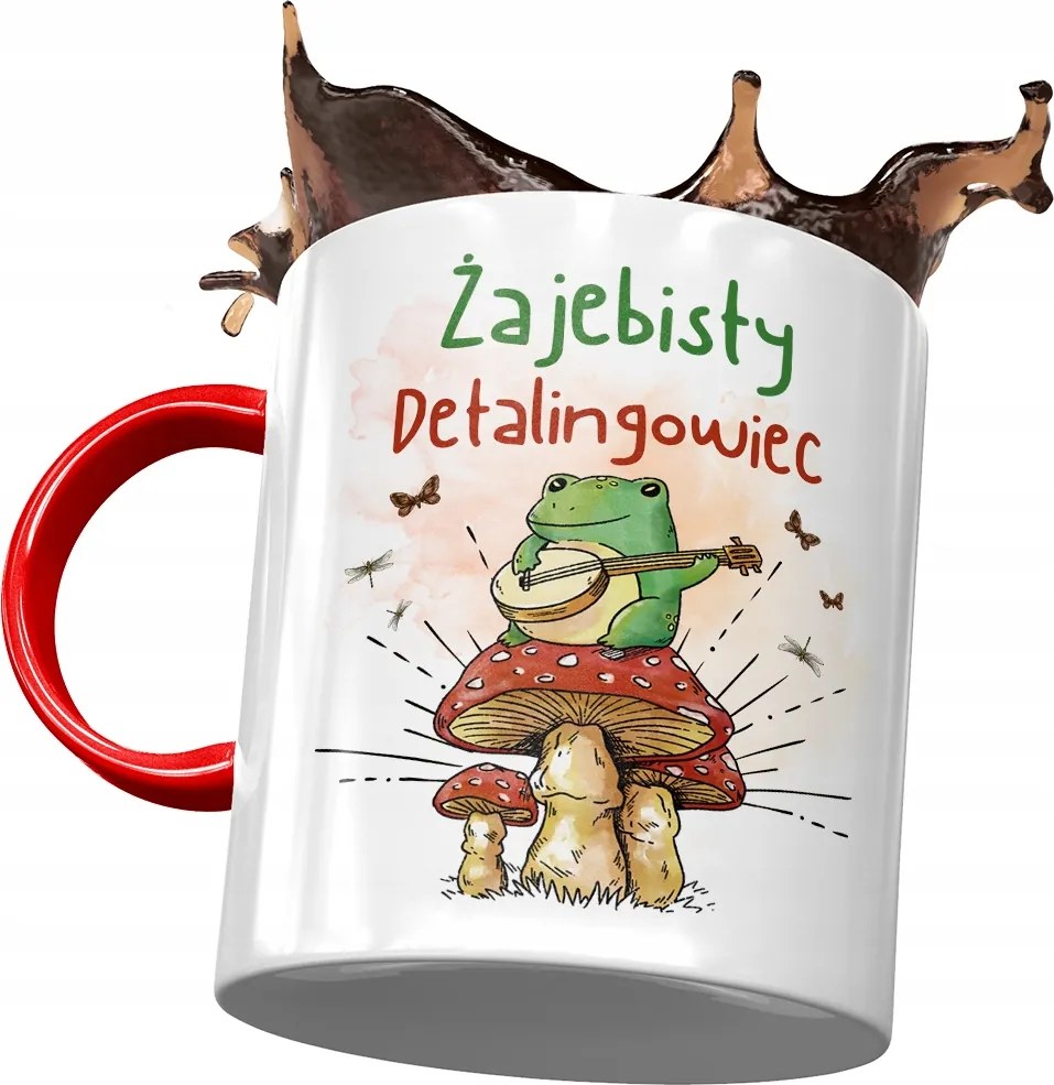 Piros Bögre Kiskereskedőnek Békás Ajándék Nyomtatott Fotóval