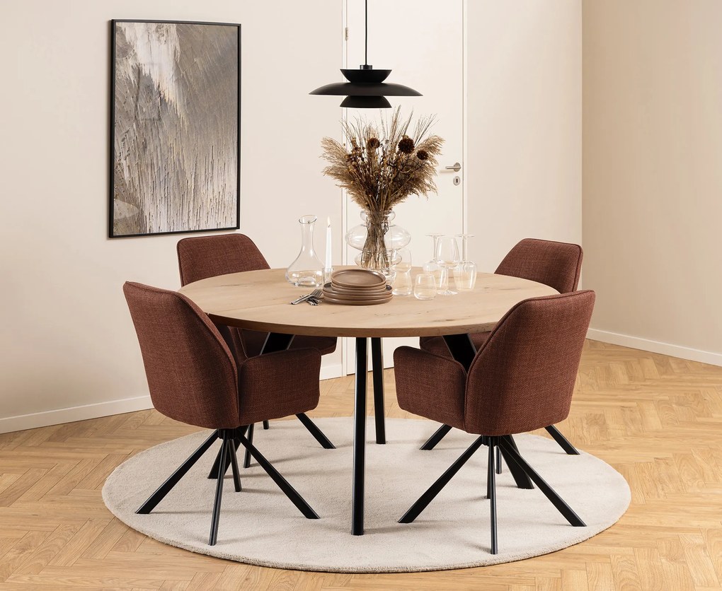 MAZZONI EXPORT YUNI Terrakotta (Basel 44 szövet) - MODERN KÁRPITOZOTT FORGÓSZÉK NAPPALIBA/ÉTKEZŐBE/LOFT IRODÁBA