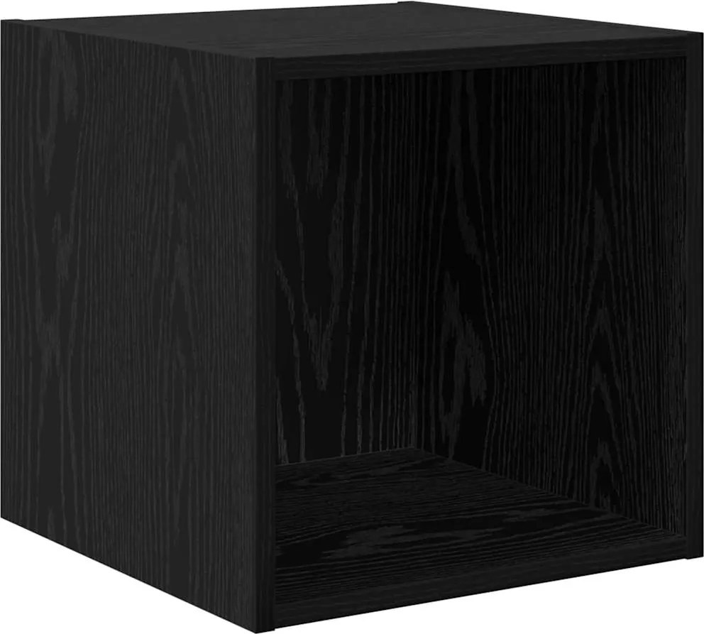 vidaXL Fali Szekrény polcokkal Fekete tölgy 37 x 37 x 37 cm Faanyag