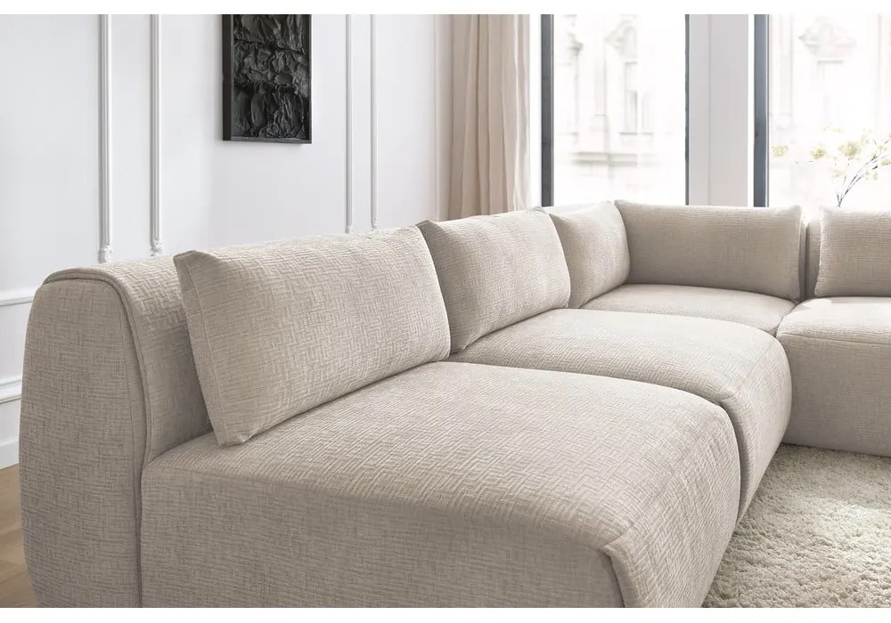 Bézs sarokkanapé (variálható) Jeanne – Bobochic Paris