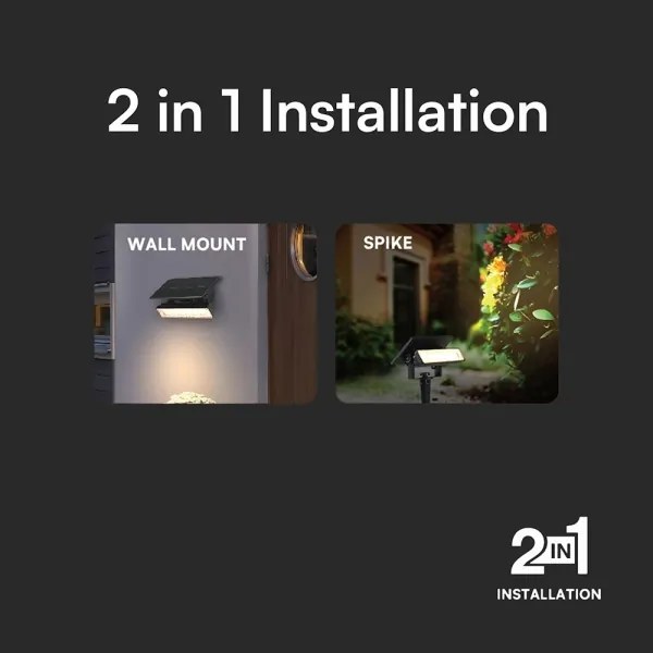 LED Napelemes lámpa LED/0,9W/3,7V 3000K IP65 1200 mAh fekete