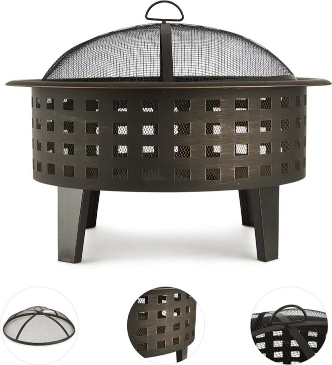 Blumfeldt Boston, tűzrakóhely, tűzhely, Ø60 cm, acél, befeketített