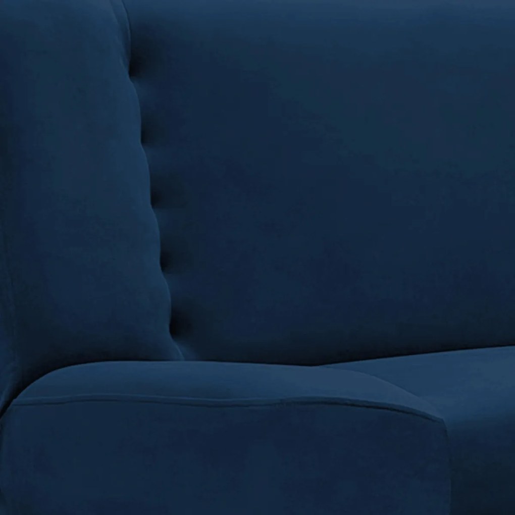 2 db-os szett, ágyazható kanapé sötétkék színben, velúr kárpittal PIANO