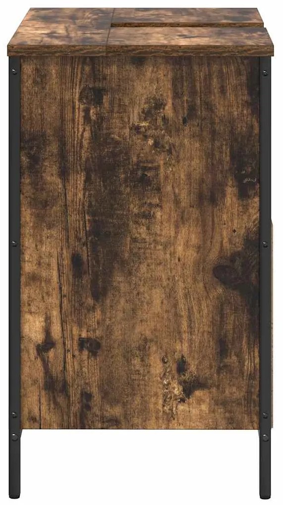 füstölt tölgy mosdószekrény fiókokkal 60x34,5x60 cm