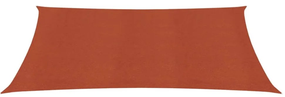 terrakotta négyszögletű HDPE napvitorla 160 g/m² 2,5x5 m