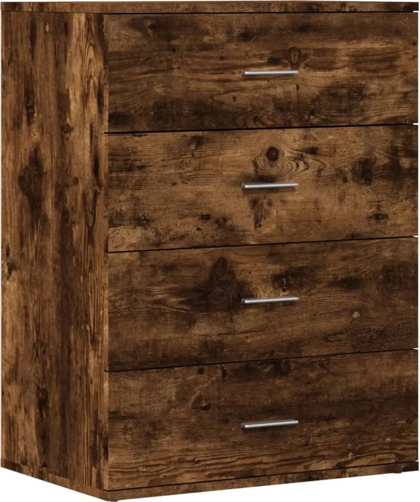 vidaXL füstös tölgy színű szerelt fa tálalószekrény 60x39x80 cm