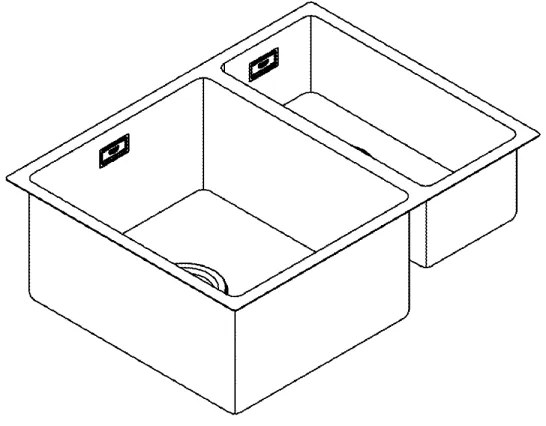 GROHE 31577SD1 - Konyhai mosogató K700U 595 × 450 mm, rozsdamentes acél