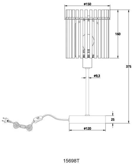 Globo 15698T - Asztali lámpa GORLEY 1xE14/40W/230V átm. 15 cm fekete