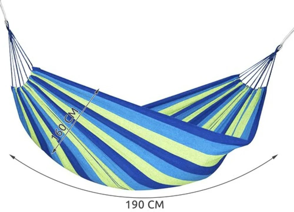 Kék-zöld HAMMOCK függőágy 2 személyes 200x150 cm