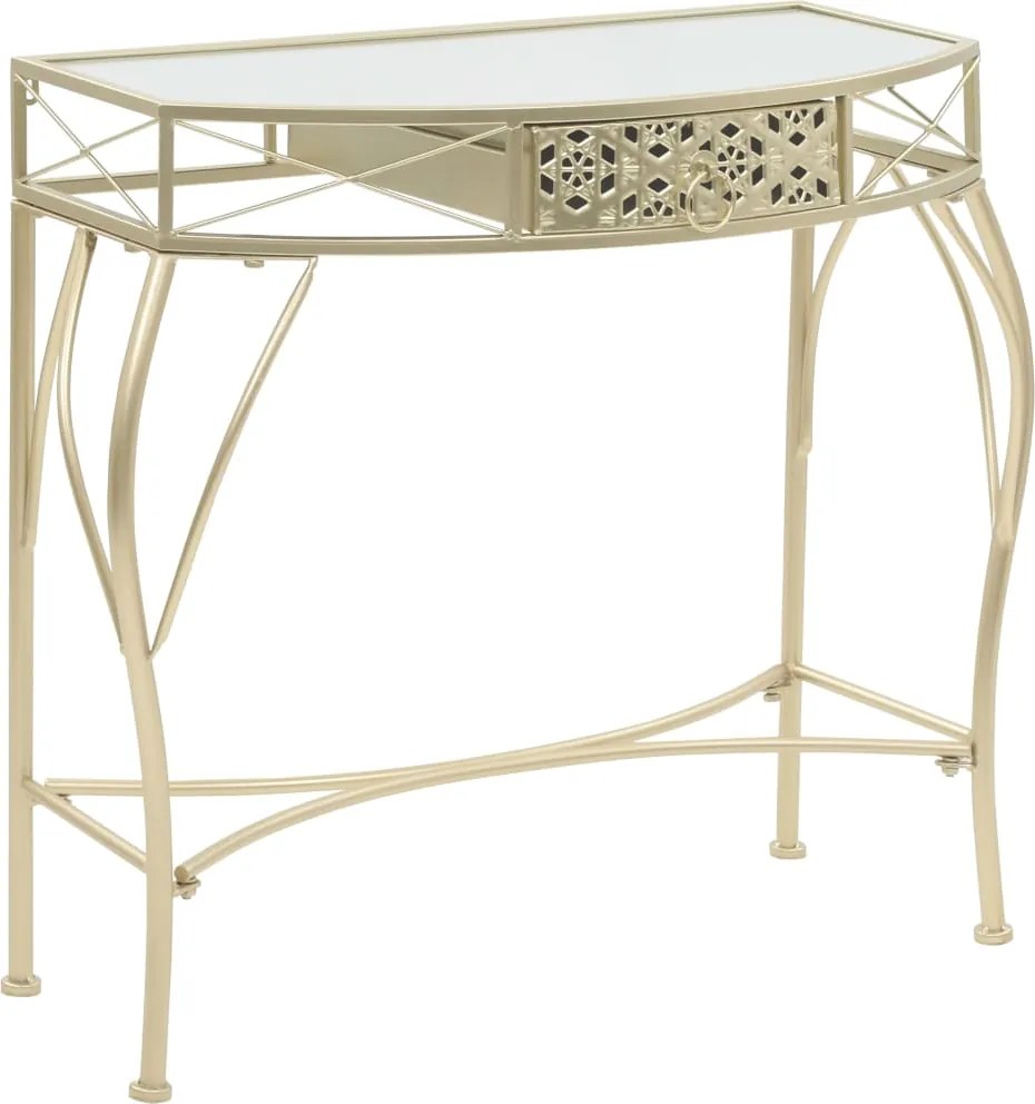 vidaXL francia stílusú aranyszínű fém kisasztal 82 x 39 x 76 cm