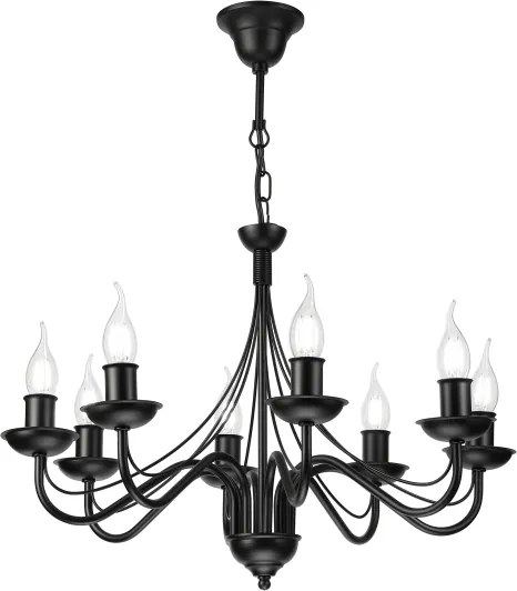 Láncos csillár ANTON 8xE14/60W/230V fekete