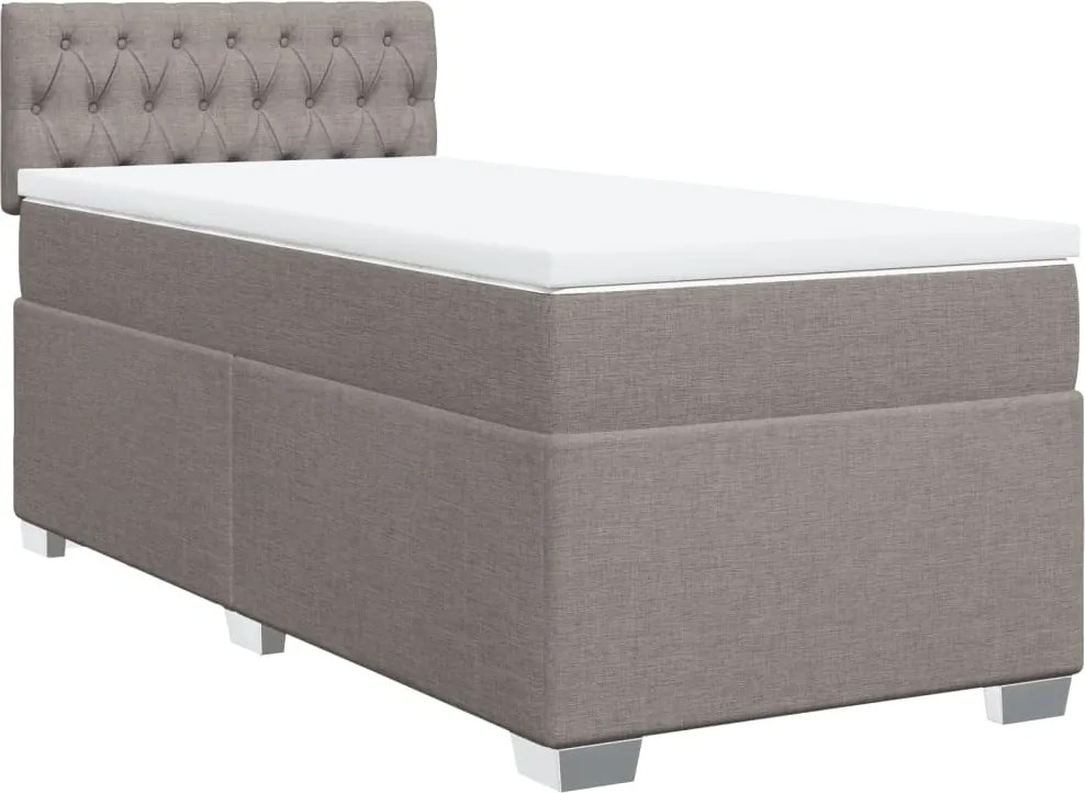 vidaXL tópszínű szövet rugós ágy matraccal 90 x 200 cm