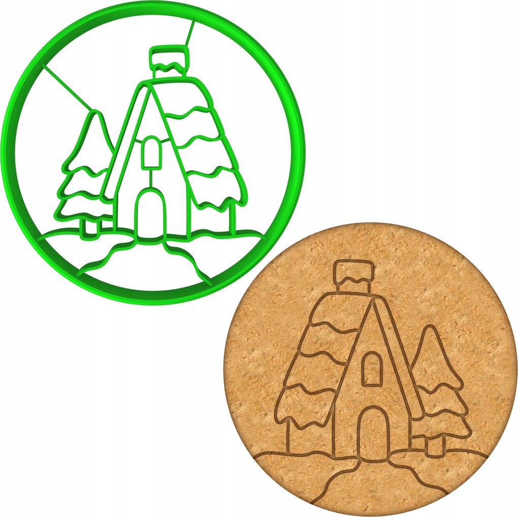 Mézeskalács lyukasztó Forma Karácsonyi házikó