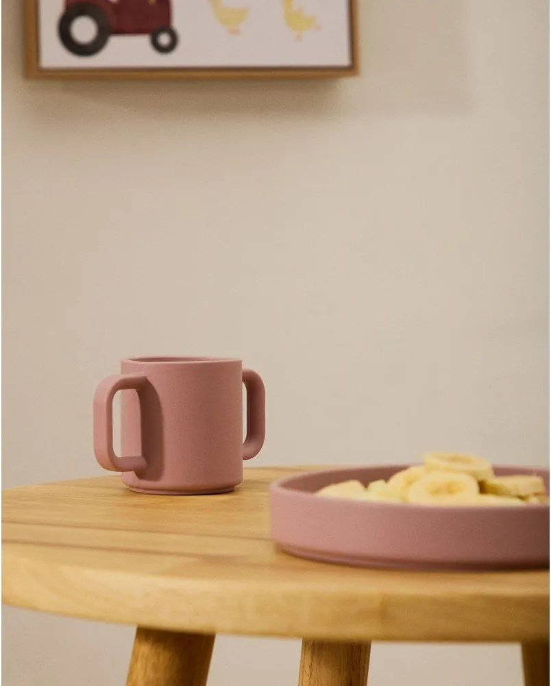 Világos rózsaszín-türkiz szilikon gyerek bögre szett 2 db-os Lili – Kave Home