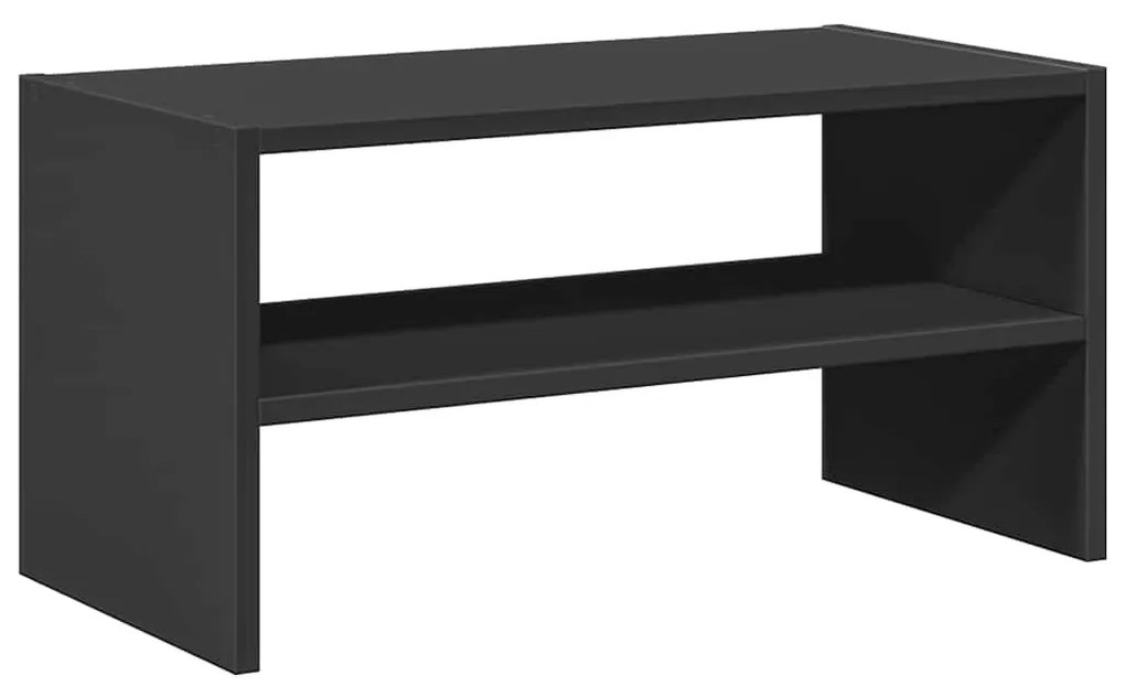 vidaXL cipőtartó állvány egymásra rakható fekete tölgy 60x30x30,5 cm