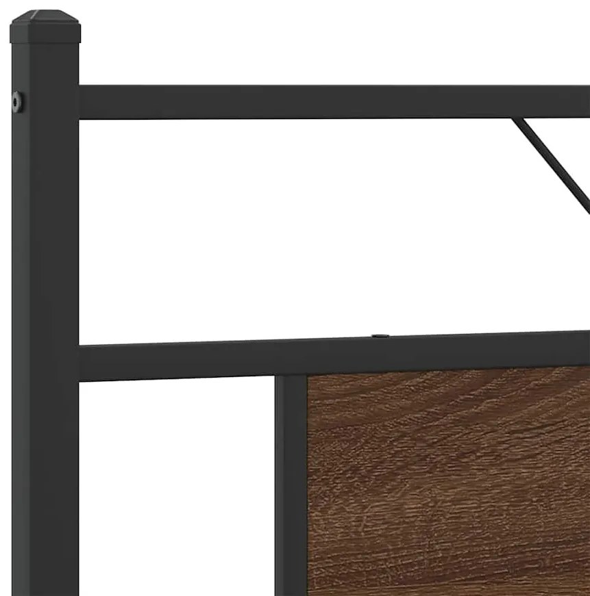 barna tölgy színű szerelt fa és acél fejtámla 180 cm