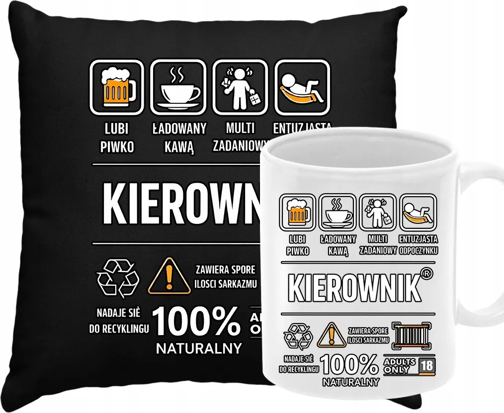 Párna Bögre Szett Ajándék Menedzsernek Születésnapra Karácsonyra