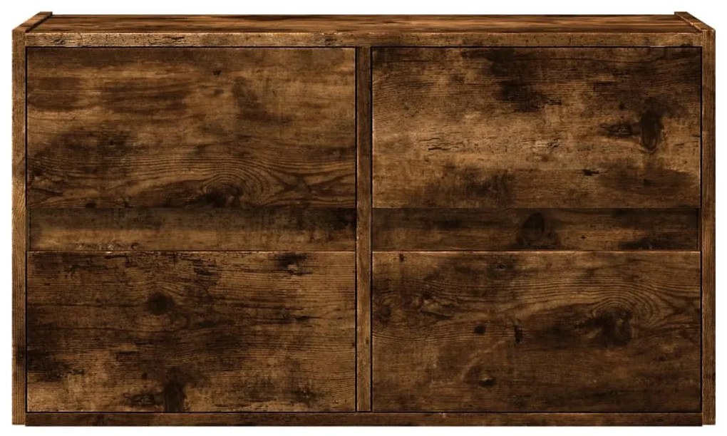 füstös tölgy színű fali TV-szekrény LED-ekkel 80x31x45 cm