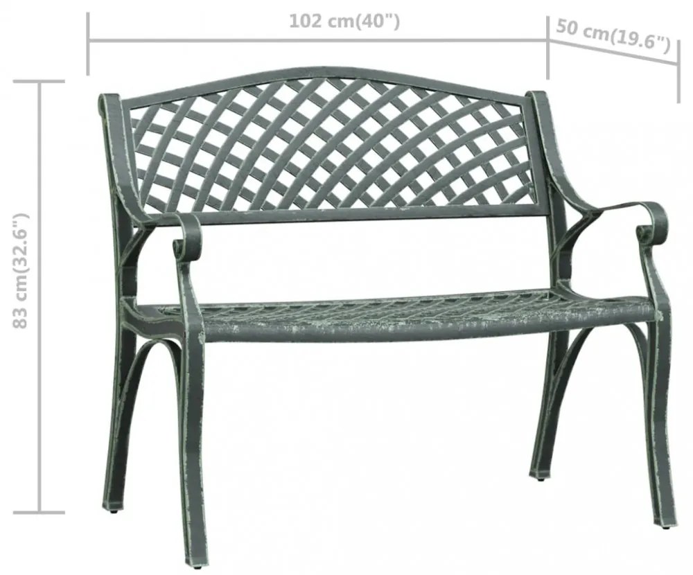 zöld öntött alumínium kerti pad 102 cm
