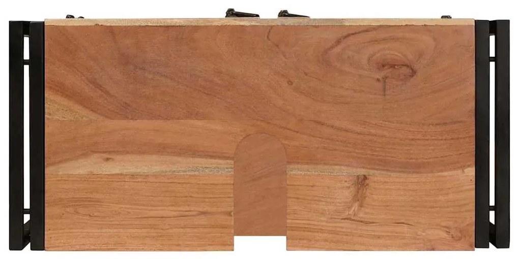 Fürdőszobai mosdószekrény 71 x 33 x 58 cm Tömör akácfa és vas