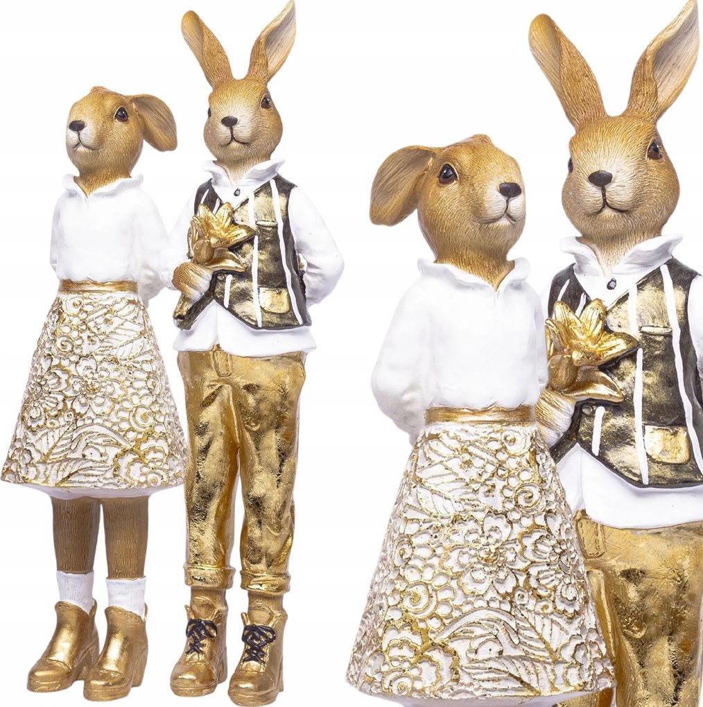 2 db Húsvéti figura Mr. és Mrs. Nyuszi 28 cm Nyuszi dekoráció