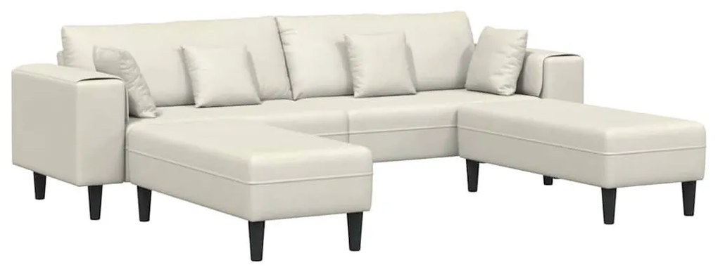 Bársony Kanapé párnával 3 pcs Krém 208 cm Bársony