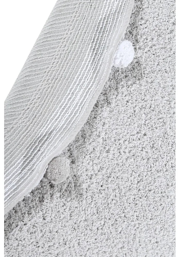 Világosszürke mosható kézi szövésű pamut gyerek szőnyeg ø120 cm Bubbly – Lorena Canals