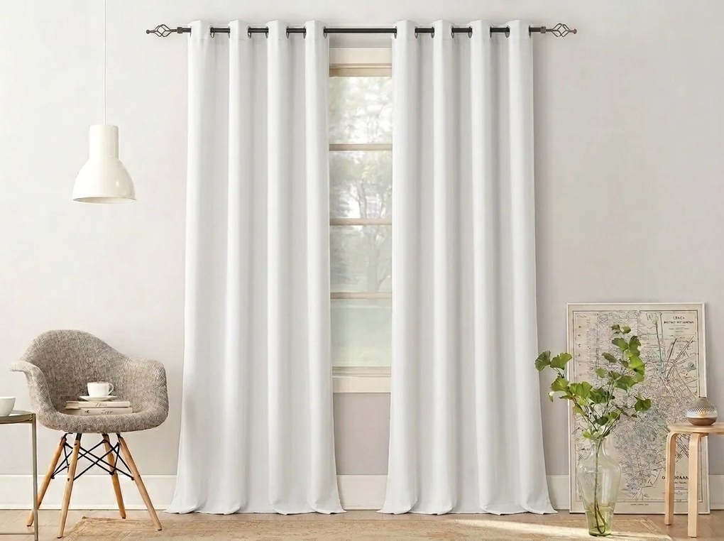 Függöny OXFORD LIGHT 140x250 cm, fehér Felfüggesztés: Hullámos sínszalag