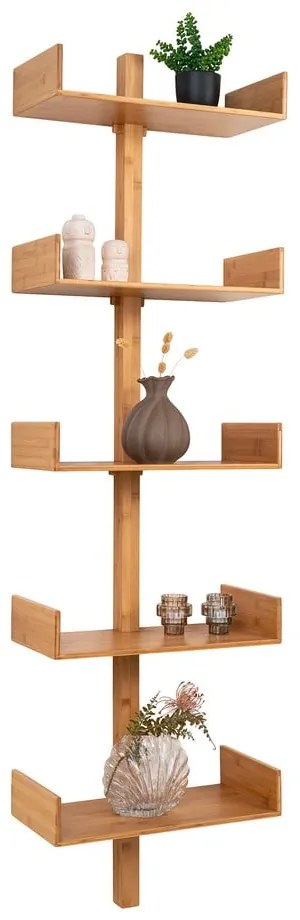 Natúr színű többszintes bambusz fali polc 50 cm Villa – House Nordic