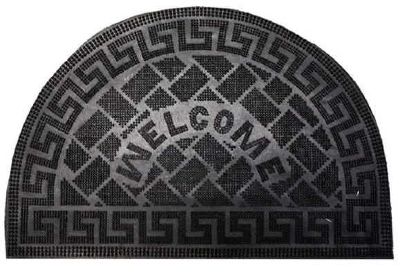 Félköríves gumi lábtörlő - 60x40 cm WELCOME felirattal