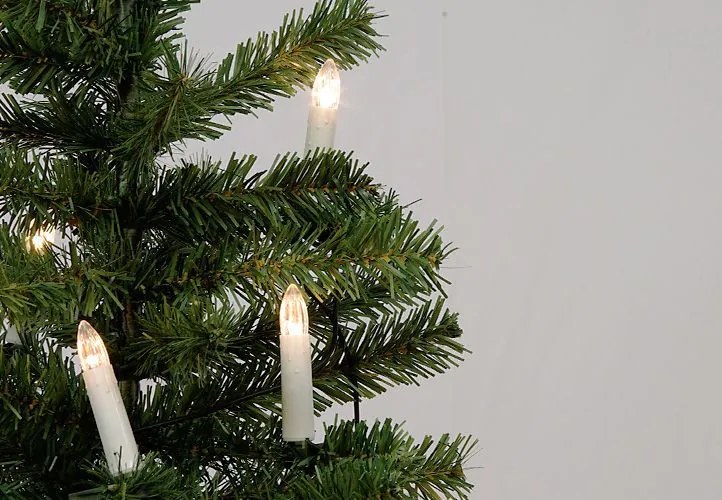NEXOS Gyertyák karácsonyfára 30 LED zöld kábel meleg fehér
