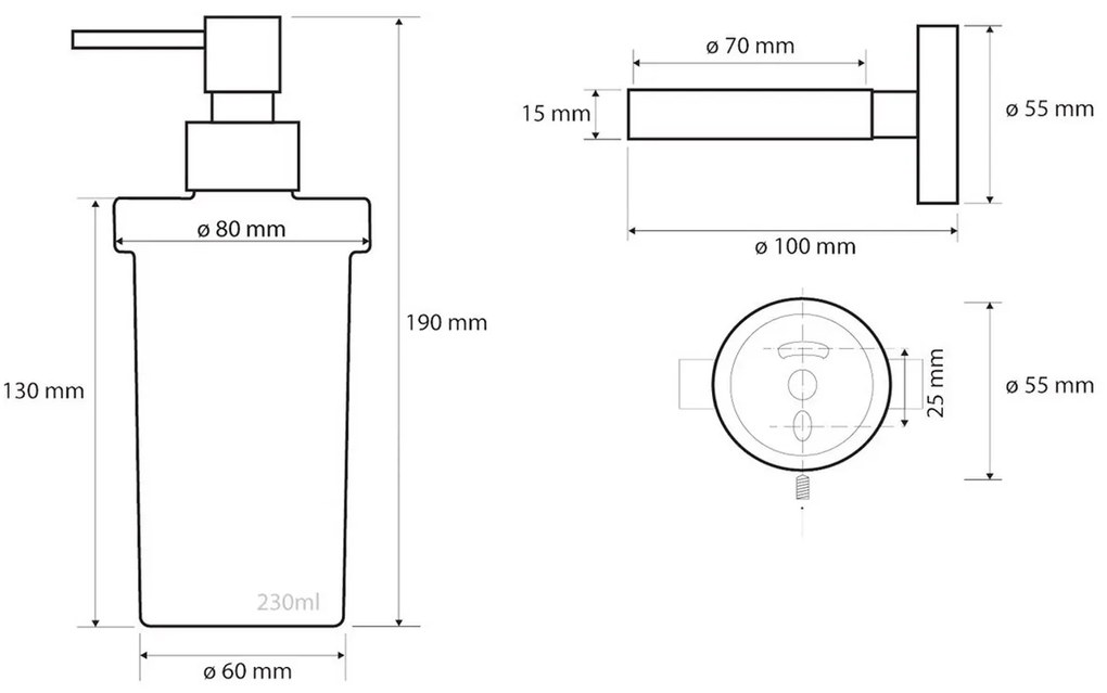 SAPHO XS101 X-Steel szappanadagoló,tejüveg/csiszolt rozsdamentes acél, 230 ml