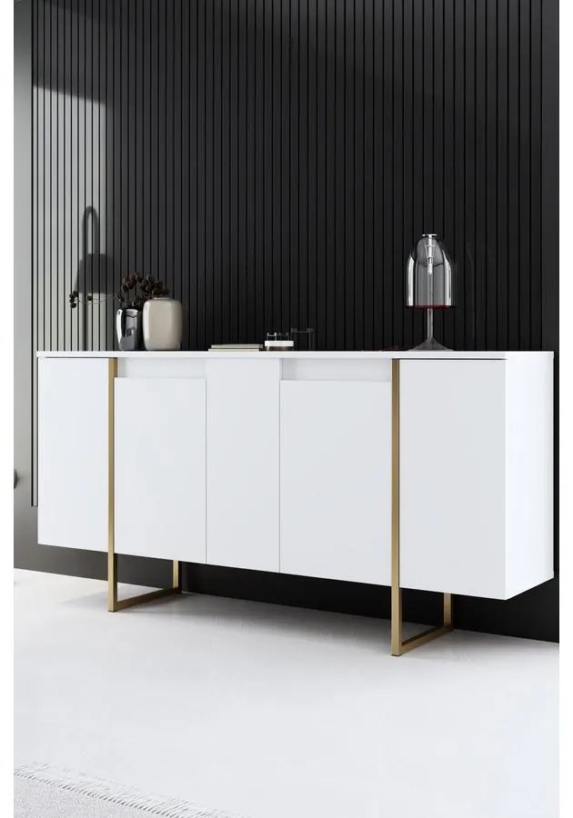 Konzolasztal Luxe - White, Gold