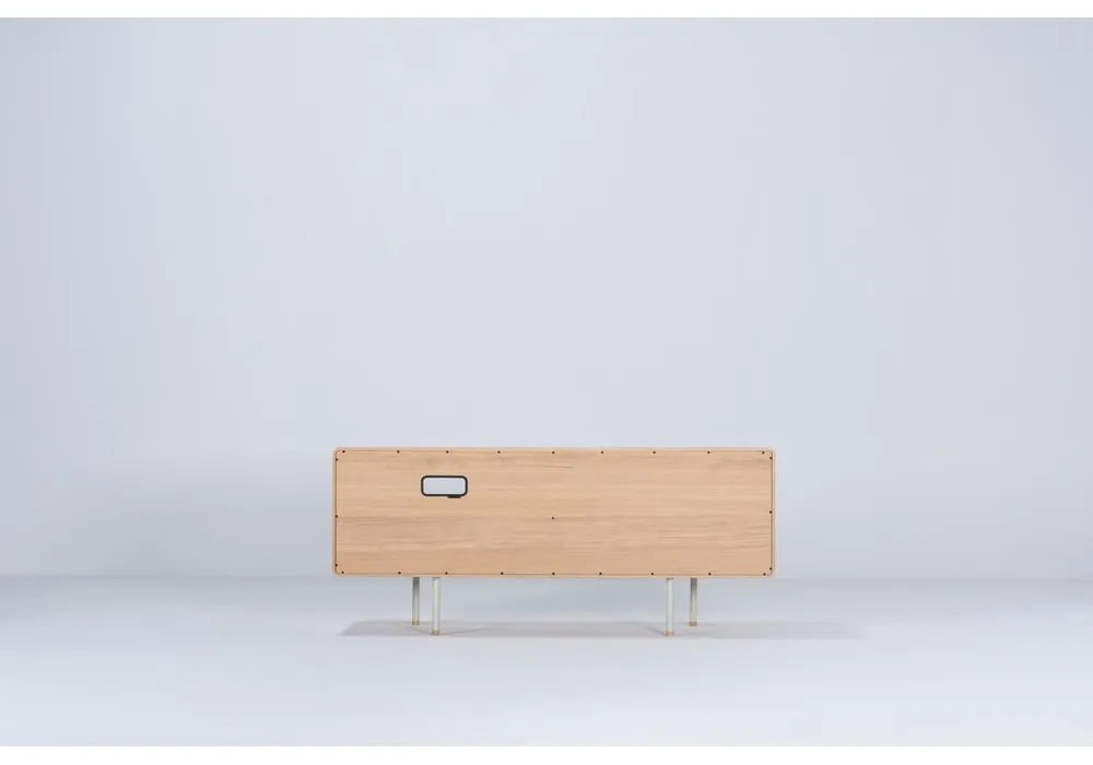 Fehér-natúr színű tölgyfa TV-állvány 150x64 cm Fina – Gazzda