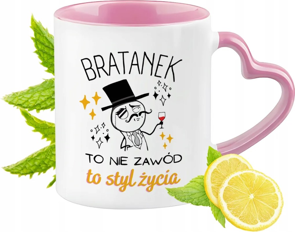 Bögre Árvácska Rózsaszín Szív Alakú Füllel Kávé Ajándék