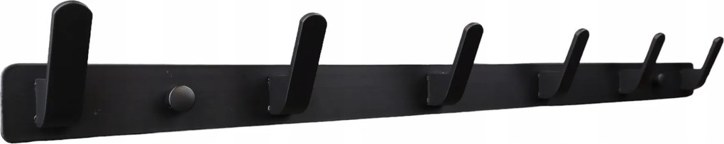 Konyhai fürdőszobai törölközőtartó 6 akasztóval Loft fekete