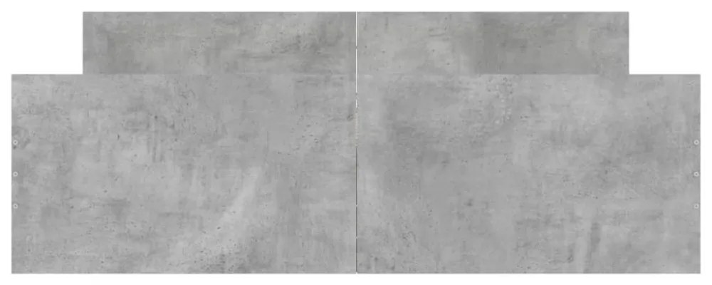 betonszürke ágykeret fej- és lábtámlával 135 x 190 cm