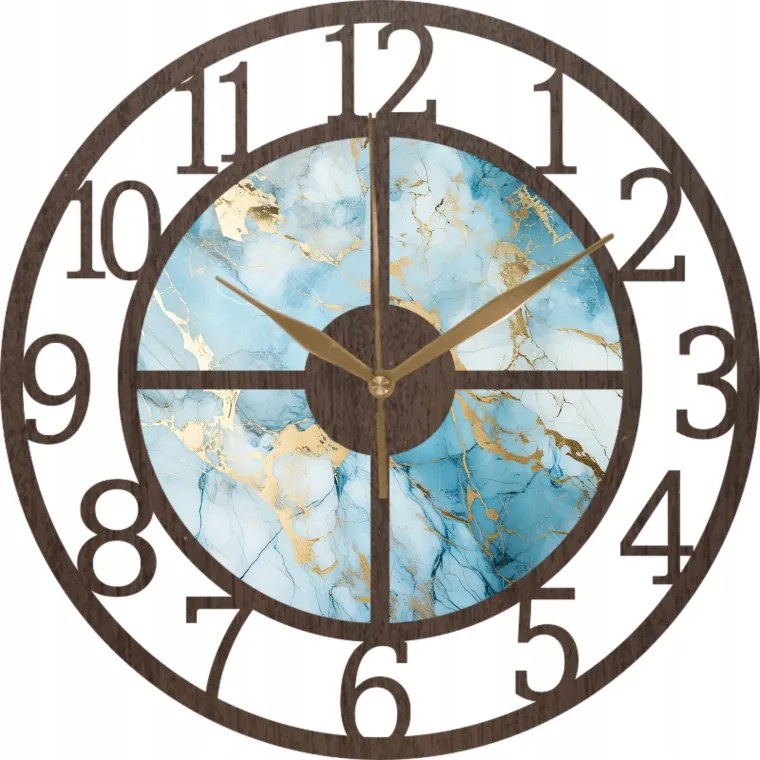 Falióra Dekoráció wenge tölgy kék márvány díszítéssel 35 cm