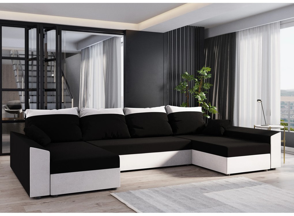 Sarok ülőgarnitúra U Paragon U (fehér + fekete). 1057384