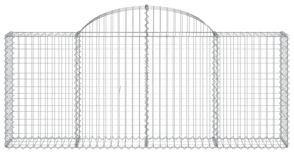 vidaXL 30 db íves horganyzott vas gabion kosár 200x30x80/100 cm