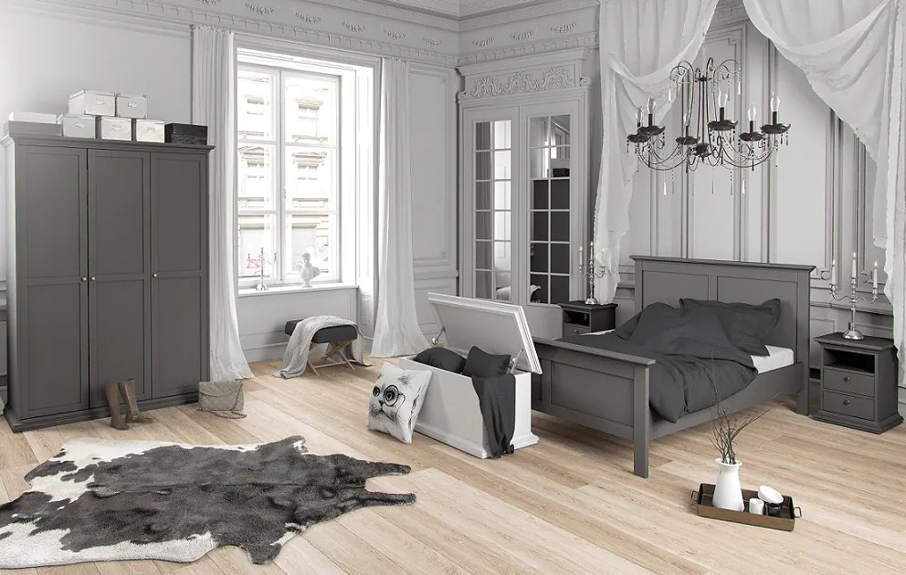 Éjeliszekrény, szürke, PARIS 70302