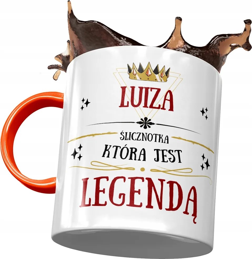 Narancssárga bögre Lujza Barátnőknek Ajándék Nyomtatott Fotóval