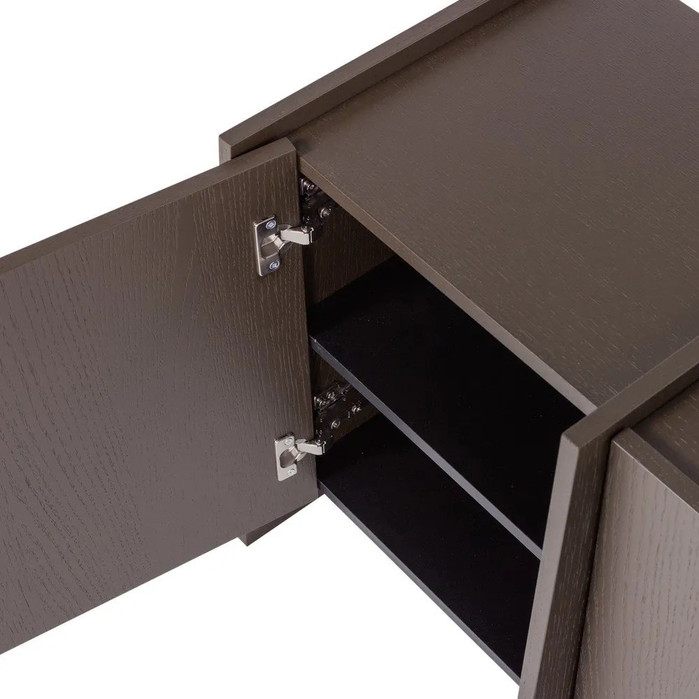 Sötétbarna TV-állvány kőrisfa dekorral 102x53x44 cm Brock – WOOOD