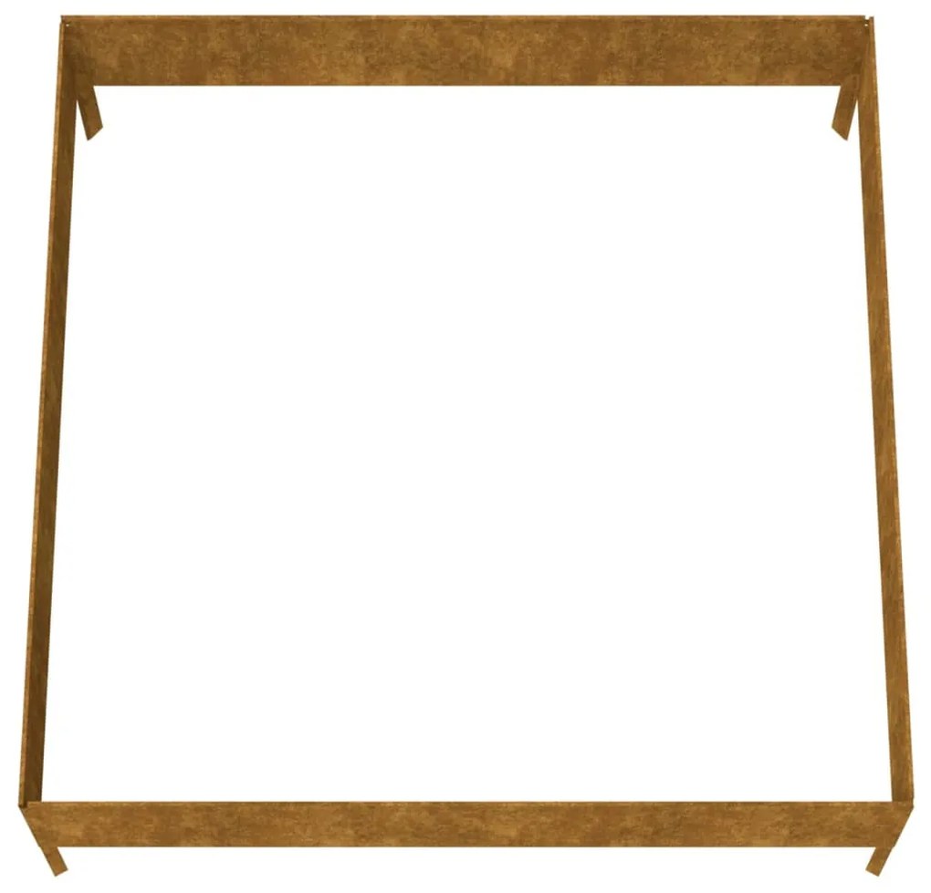 corten acél kerti magaságyás 100x100x33,5 cm