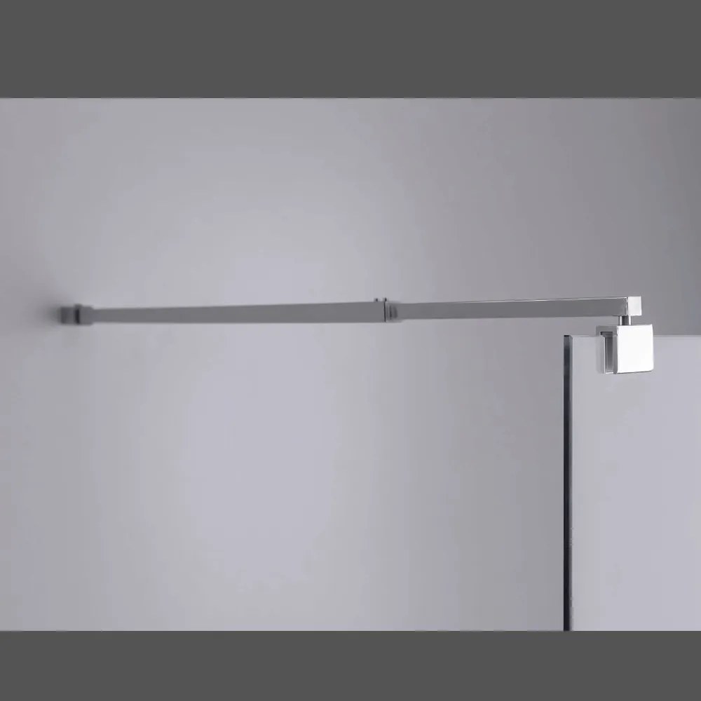 Stuxi Milano Walk-in zuhanyfal, 110x200 cm, 8 mm vastag vízlepergető biztonsági üveggel, króm profillal és távtartóval