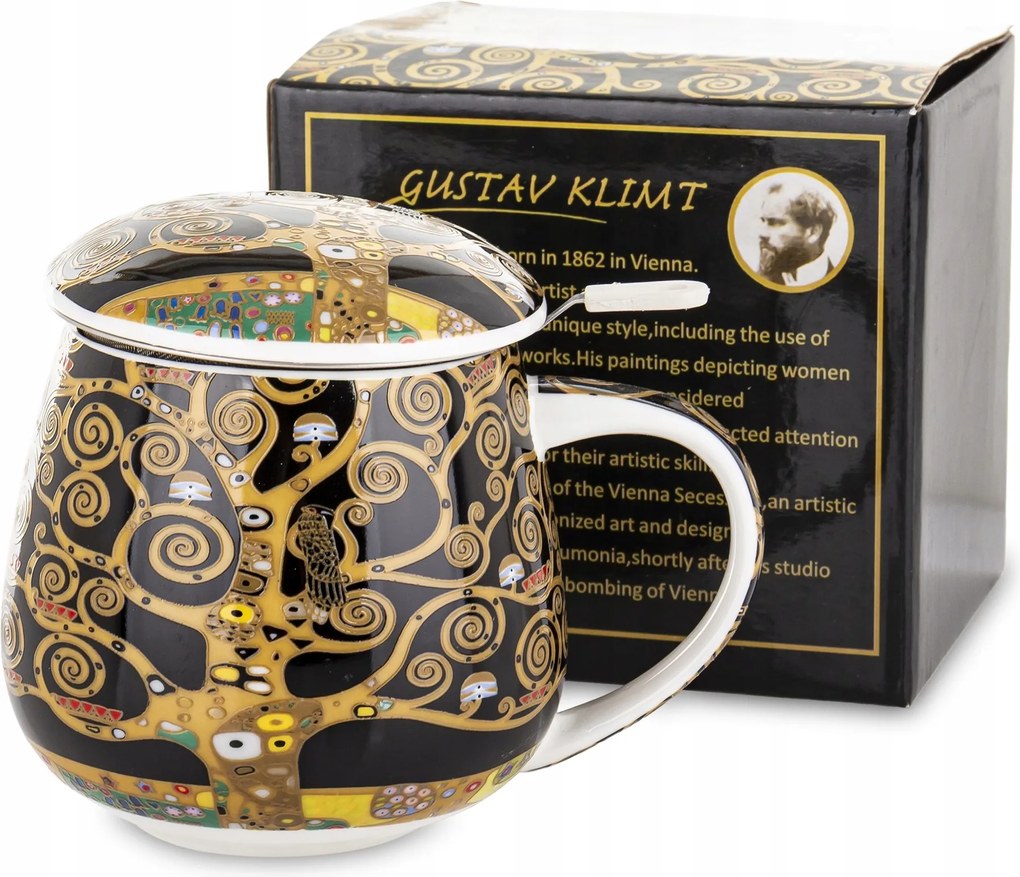 Exkluzív bögre „Az élet fája” – Gustav Klimt porcelán