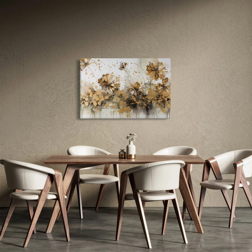 Kép - Absztrakt virágos festmény (90x60 cm)
