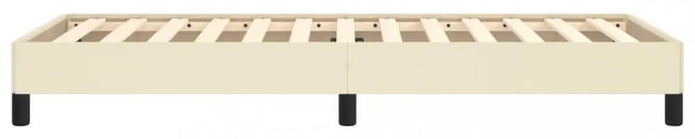 krémszínű műbőr ágykeret 100x200 cm
