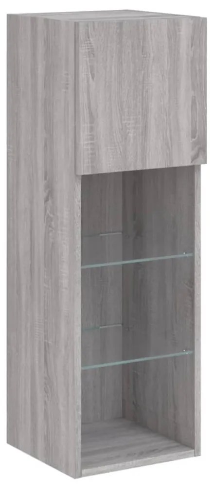 szürke sonoma színű TV-szekrény LED-lámpákkal 30,5x30x90 cm