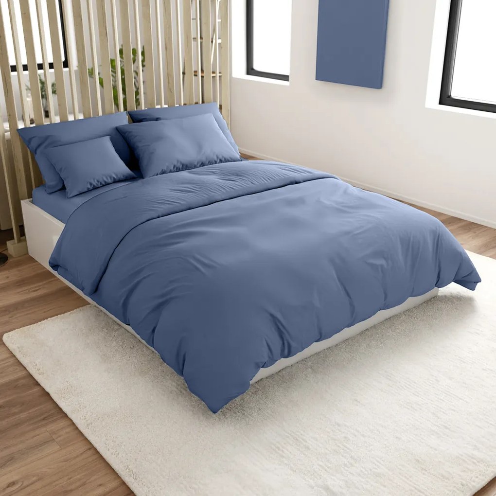 Pamut ágyneműhuzat LUX kék szállodai zsebbel Ágyneműhuzat mérete: 70 x 90 cm | 140 x 200 cm